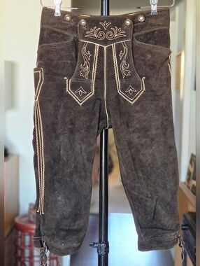 Dark Brown Suede Lederhosen Bundhosen Pants